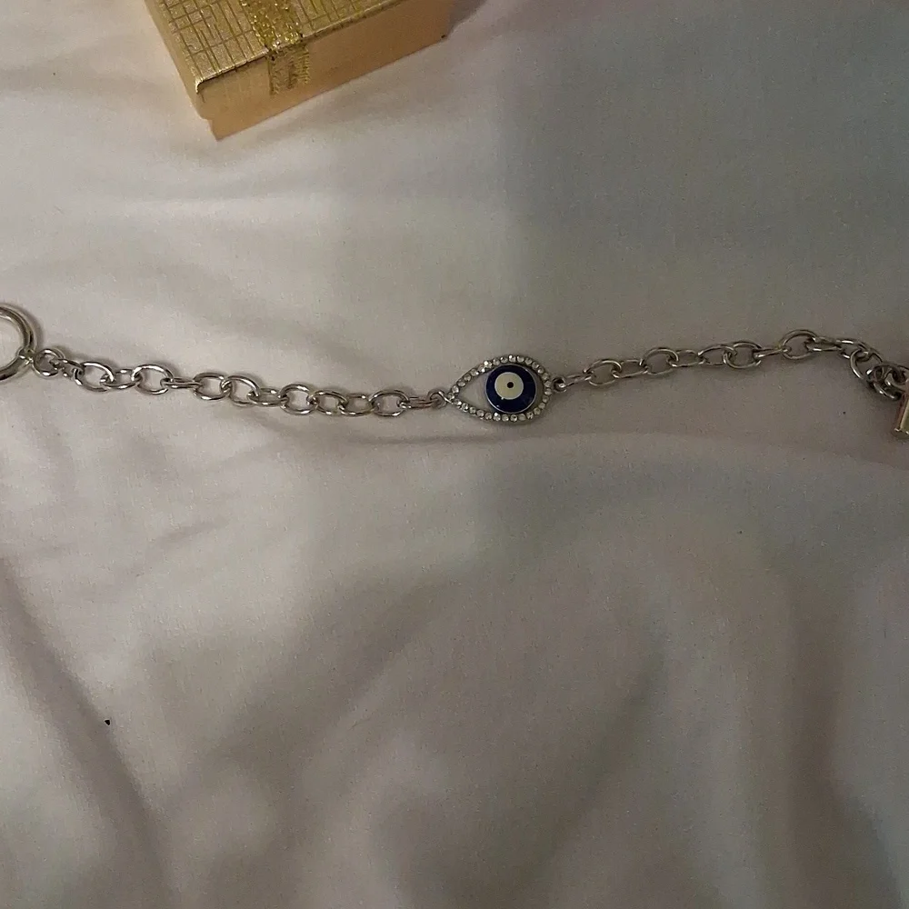 Blue and Silver Evil Eye Charm Bracelet - Picture 3 of 3